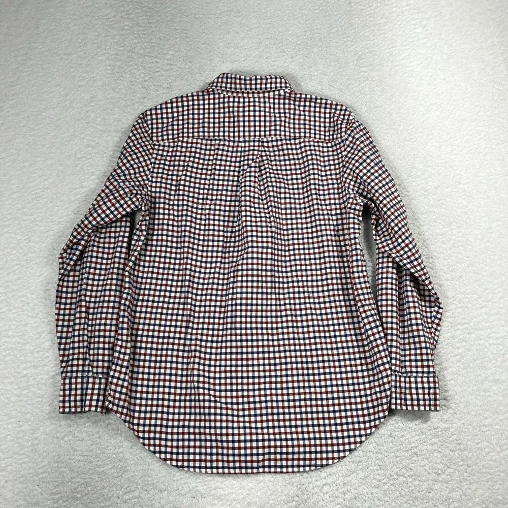 Ralph Lauren Shirt Youth 18 Blue Red Plaid Button Front 100% Cotton